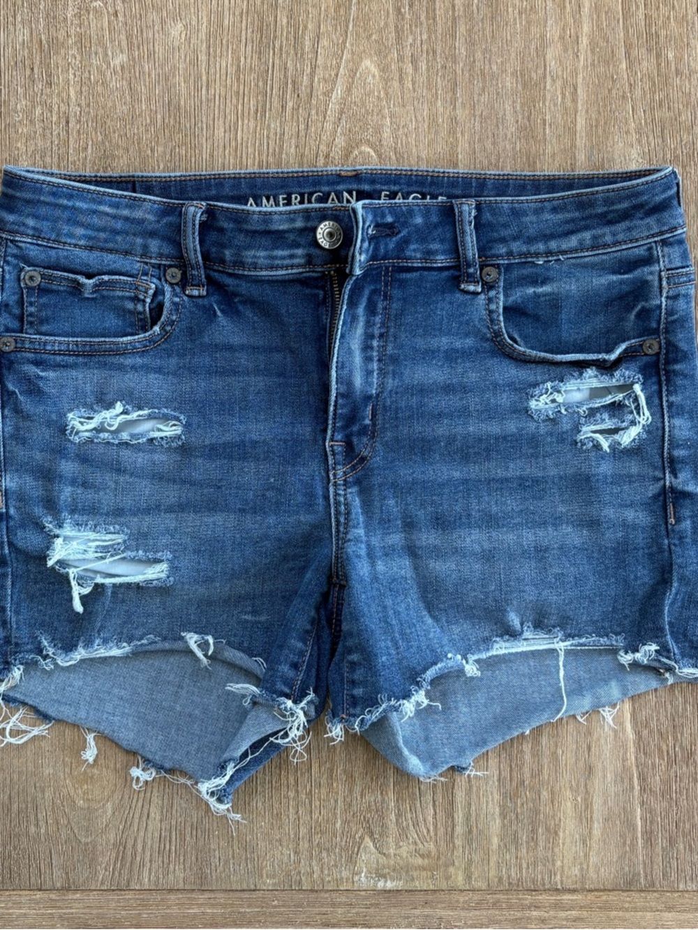 American Eagle Outfitters Distressed Denim Jean Shorts - Blue
